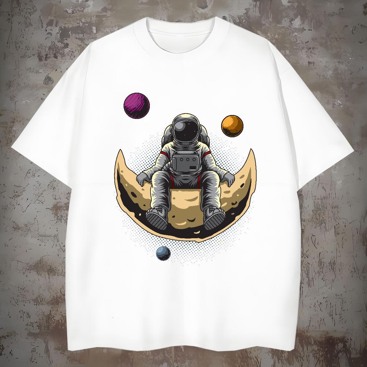 T Shirts Men 100% Cotton 230g universe Sport Breathable Crew Neck Customized Print Men Tshirts New Arrival Brand Clothes