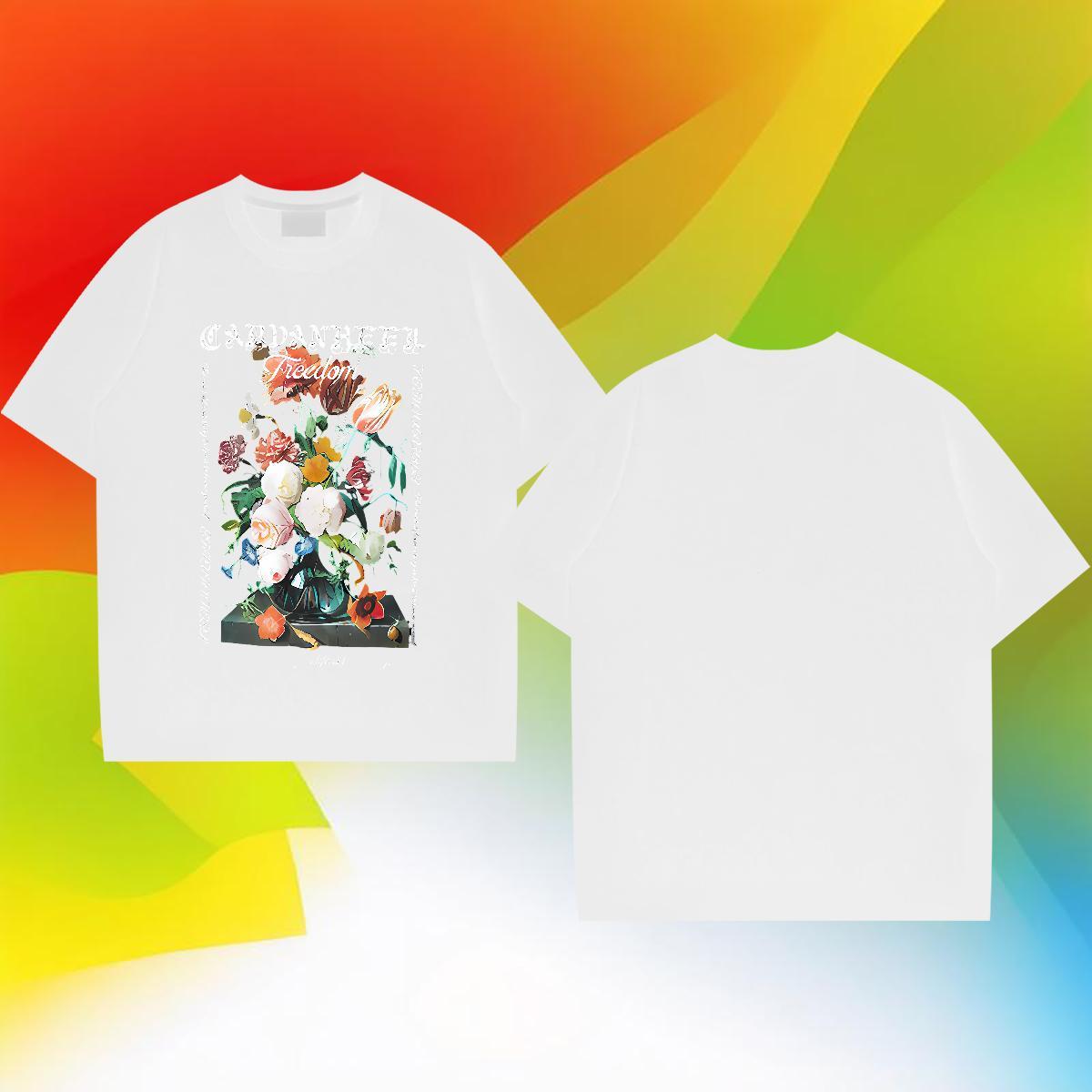 Classic T-Shirts 230g Cotton flower Street Tops Tees Pure Cotton Free Shipping Men Tees Black Oversized