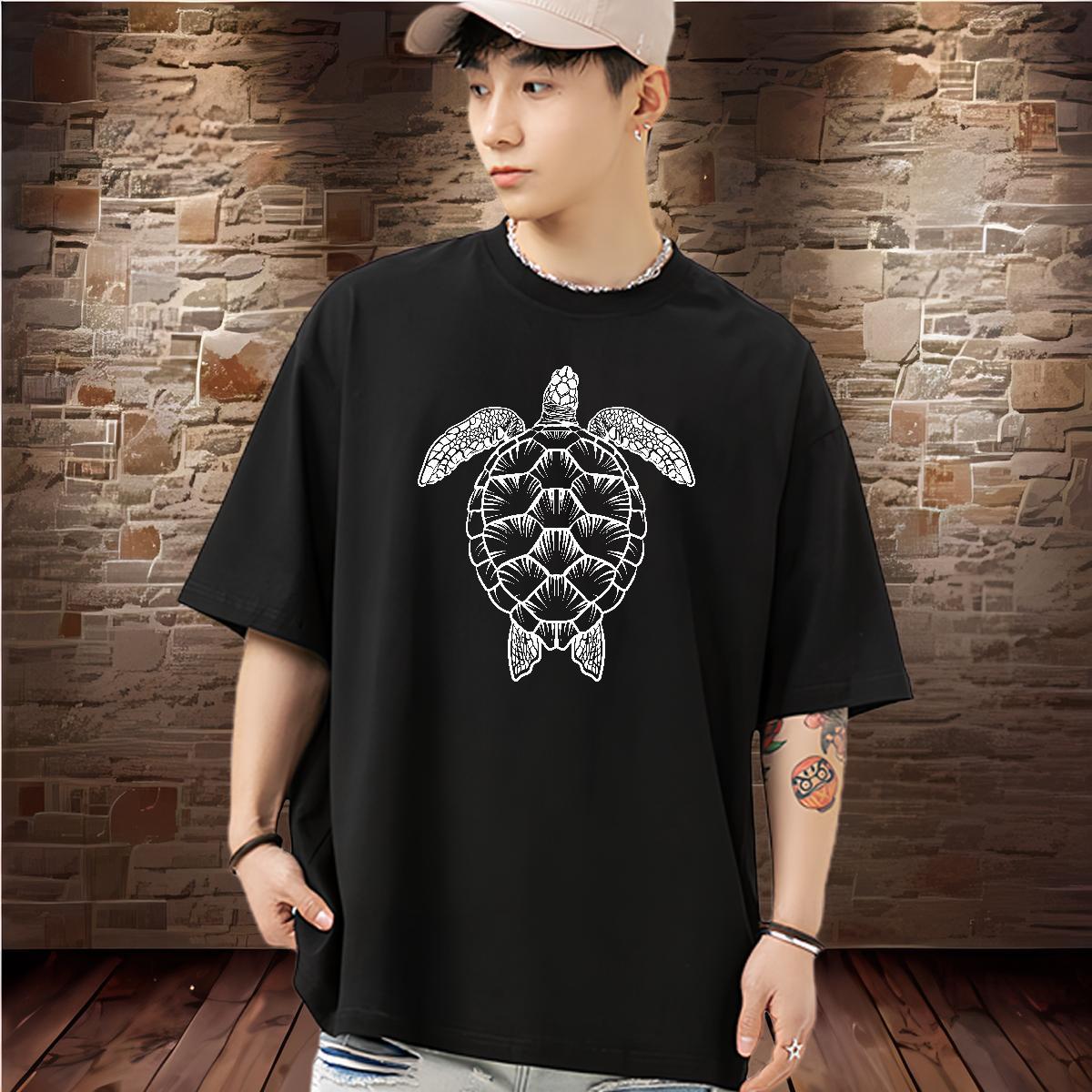 Fashion T shirt 100% Cotton 230g tortoise Street Casual Tshirts Breathable Crew Neck Comfortable Couples T Shirts Custom Printed