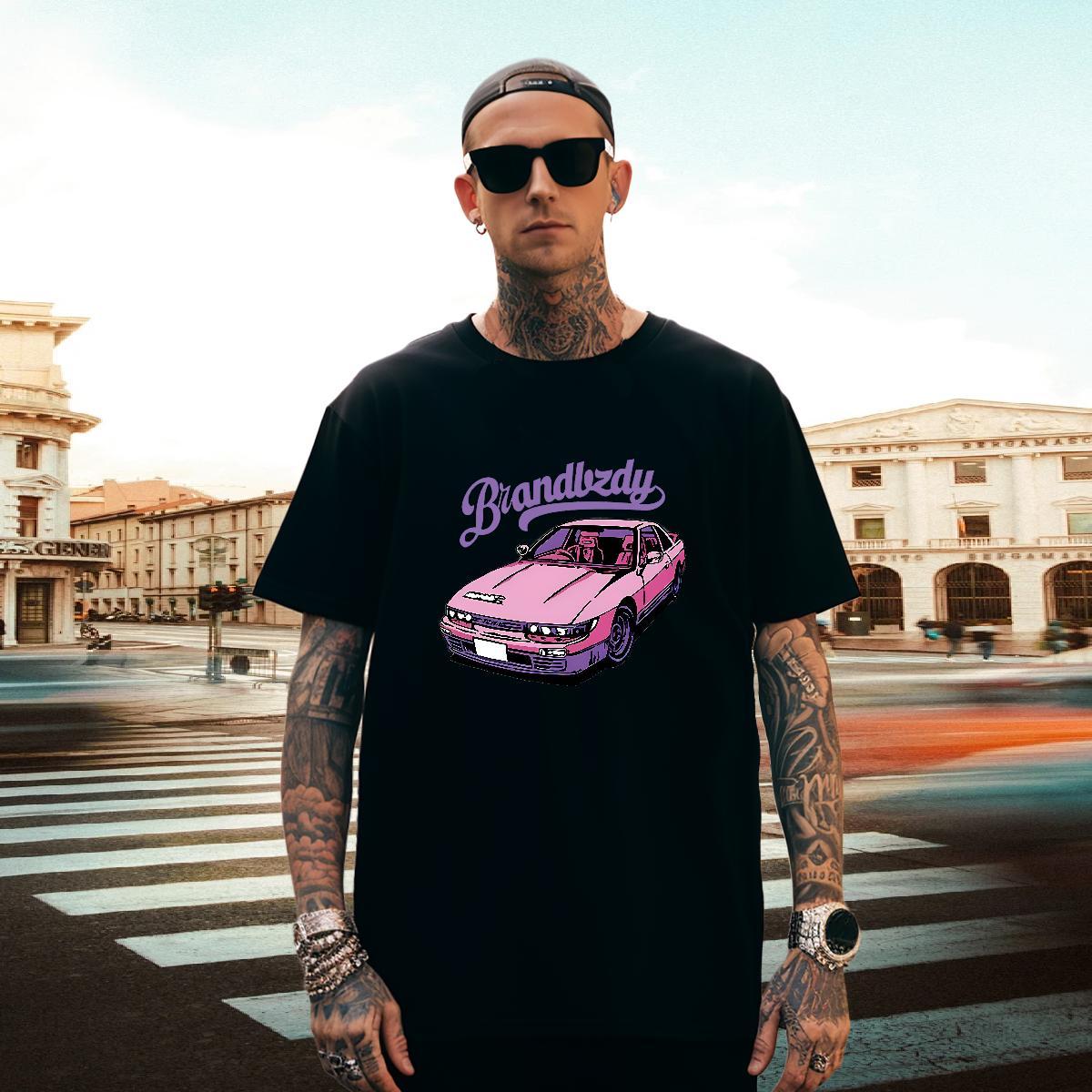 Classic Tshirts 100% Cotton 230g Street car DIY Printed Breathable Short Sleeve Designer Man T Shirts Clothings