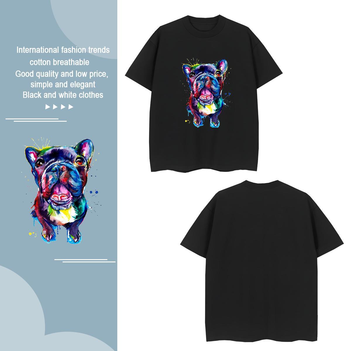 T-Shirts for Men 230g 100% Cotton Dog Sports Casual Breathable Short Sleeve White Plus Size Men Clothes T-Shirt 2024 Designer Loose Fit Clothings