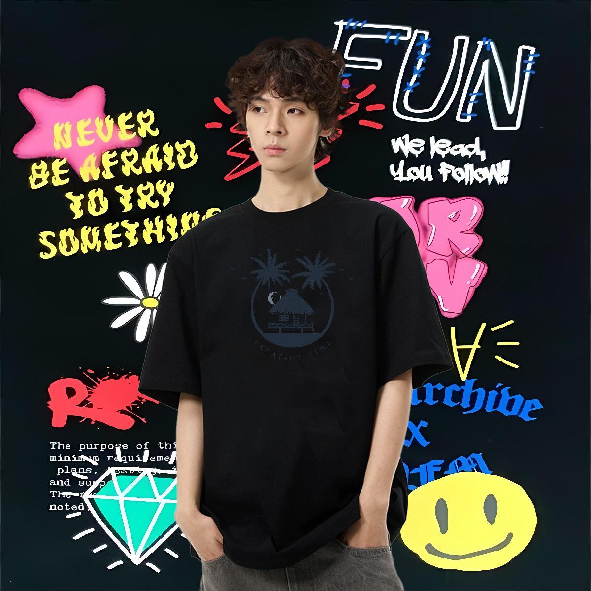 Factory Direct Mens T Shirts 100% Cotton 230g tree Street Wear Tops Breathable Short Sleeve TOP Quality Men Tops Tees DIY Printed