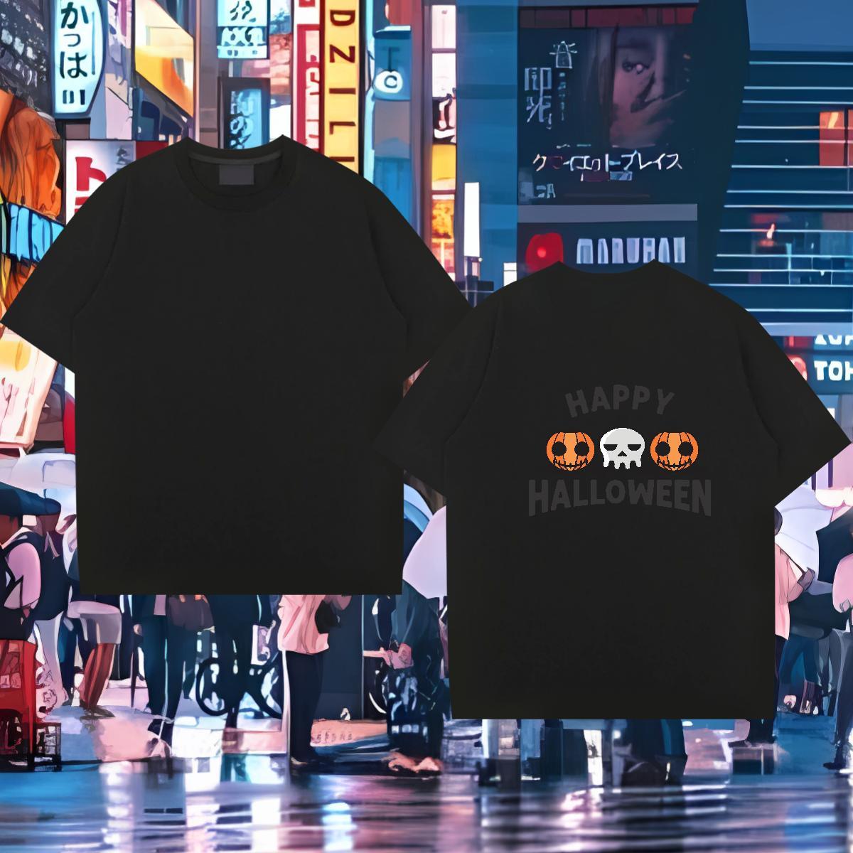 2024 Man T Shirts 100% Cotton 230g pumpkin Home Outdoor Polos Crew Neck Unisex Men Tees Plus Size Custom