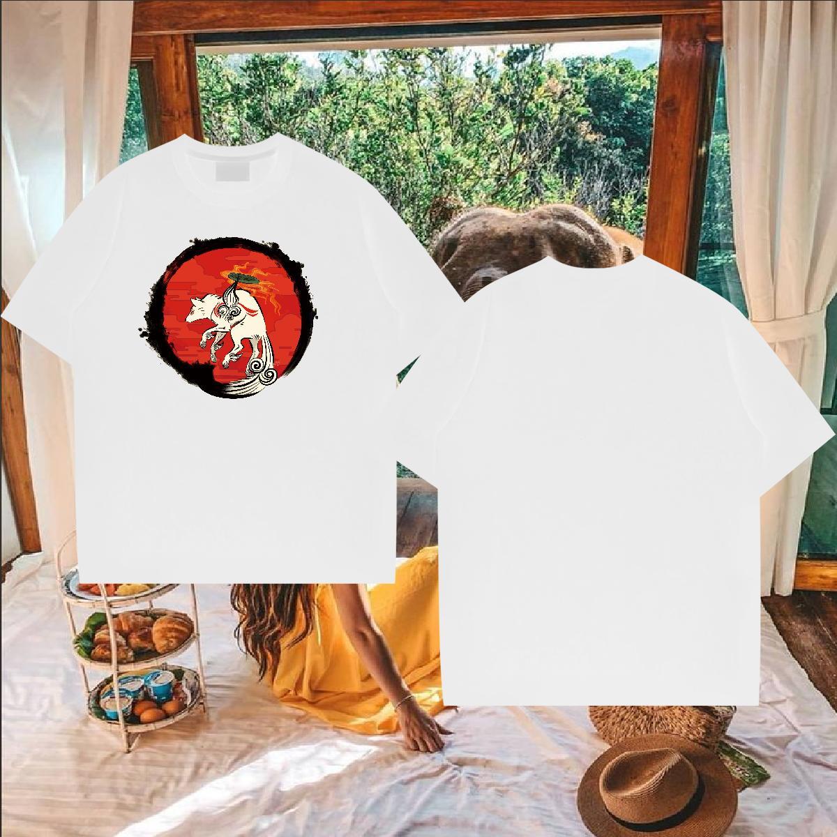 Fashion Designer Man T Shirts 230g Pure Cotton wolf Sports Casual Tops Breathable Crew Neck Wholesale Couples T Shirts DIY