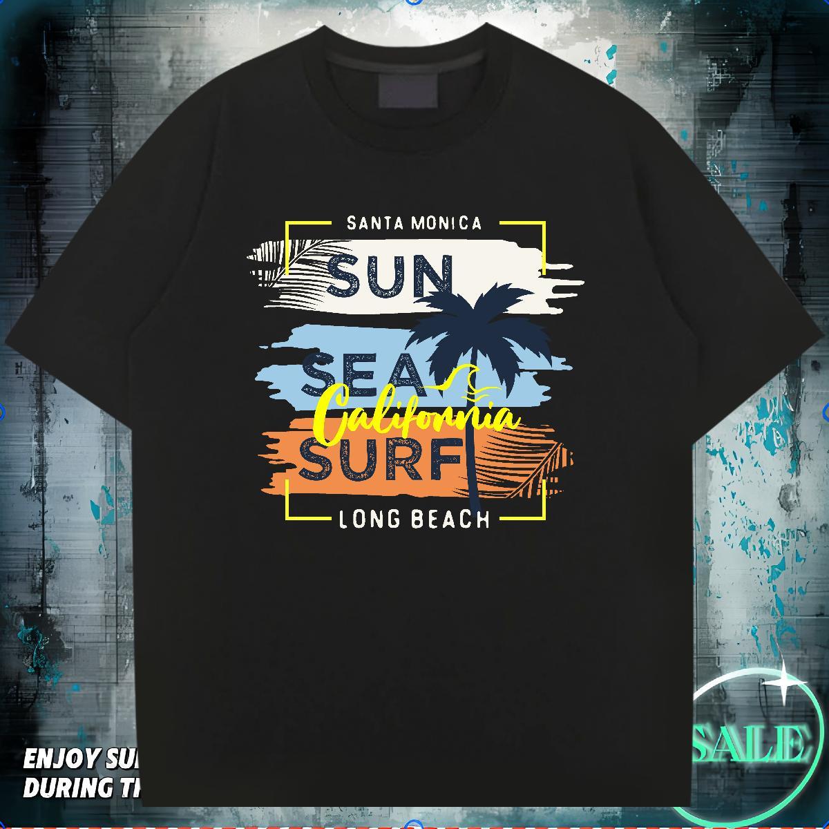 2024 New T Shirts Men 230g Cotton tree Casual Daily Wear Clothings Crew Neck Breathable Popular Men Tshirts Plus Size Cartoon