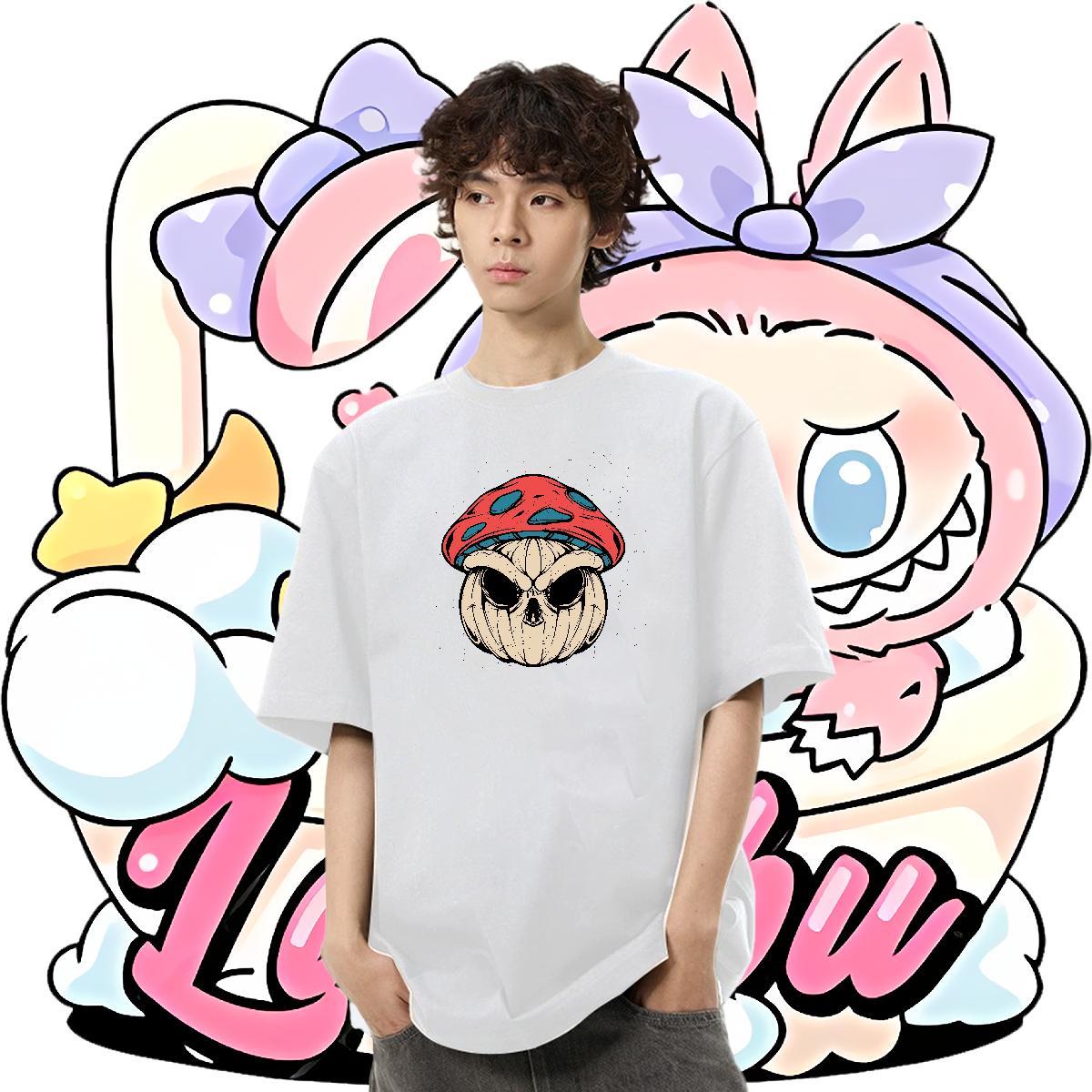 Wholesale Tshirts 230g Cotton Summer Casual ET Skull Crew Neck Breathable DIY Customized T-Shirts Clothes