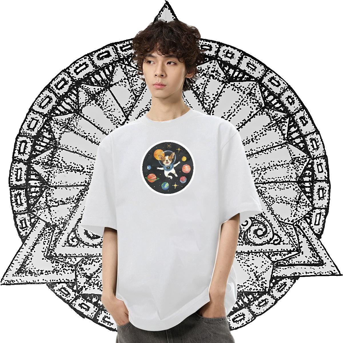 Factory Direct T-Shirts for Men 100% Cotton 230g dog Casual Beach Tops Breathable Short Sleeve Brand Tshirt for Man Woman Asian Size