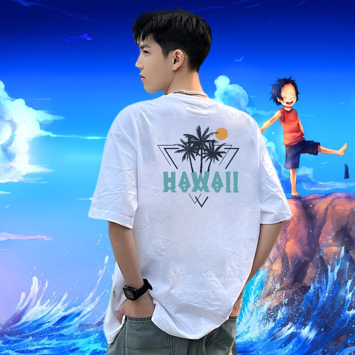 Free Shipping T-Shirts 230g Cotton sea Summer Casual Polos Breathable High Quality Men Tshirts Cartoon Printing L-4XL