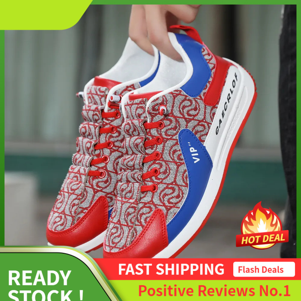 Ddmyoutdoor Sports Men New Breathable Fashion Versatile Trendy Running Shoes Low Top Comfortable Athleisure Sneakers Red Free Shipping Outdoor