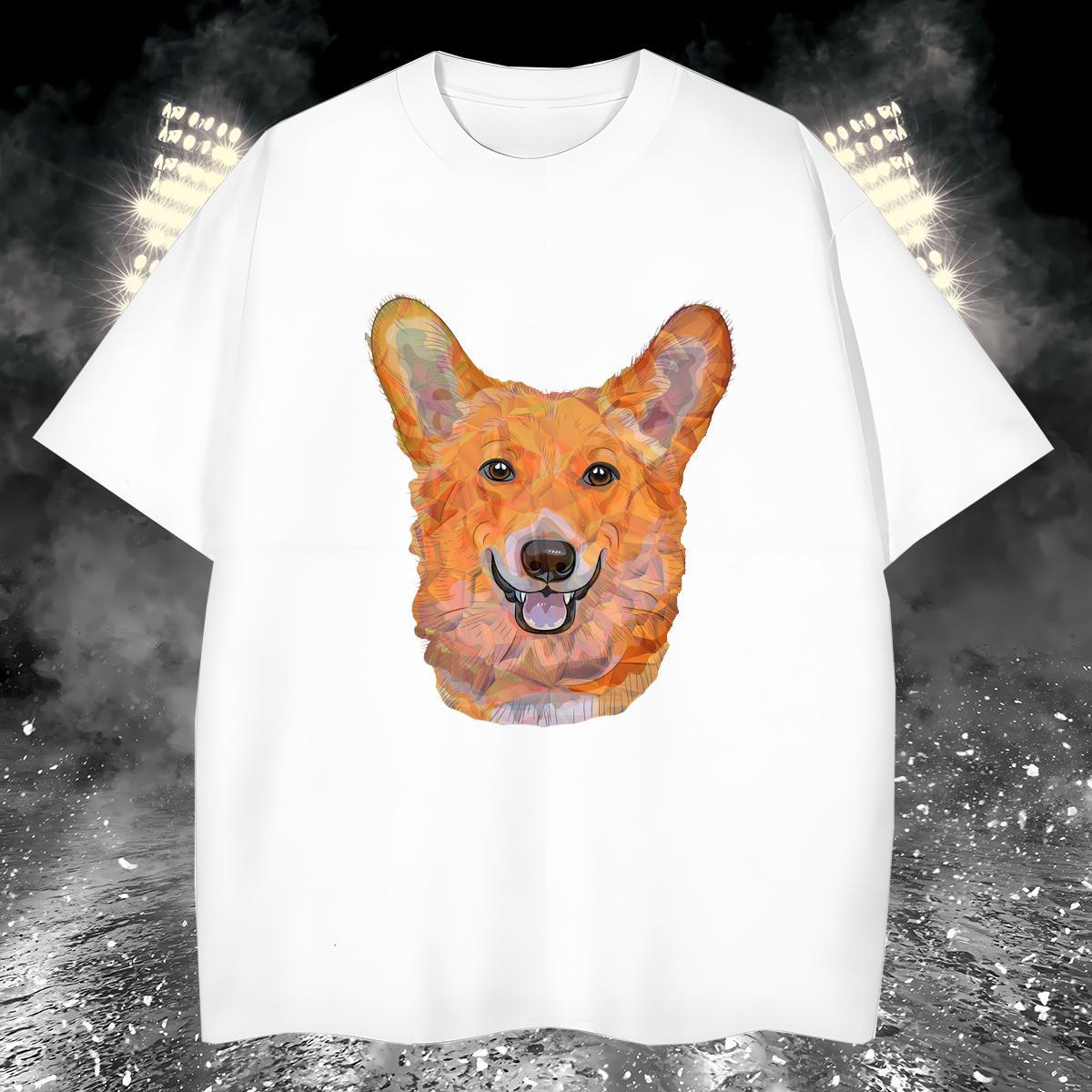Casual New Men T Shirts 230g Pure Cotton dog Street Polos Crew Neck Cool Tshirt for Man Woman Custom Print Oversized