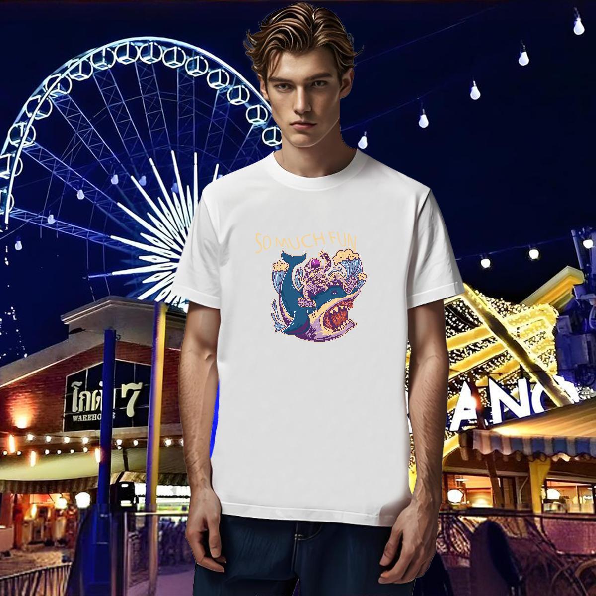 T-Shirts 230g Cotton cosmonaut Beach Pure Cotton DIY Logo Oversized Mens Tshirts Fashion Designer TOP Quality Tees Shirts