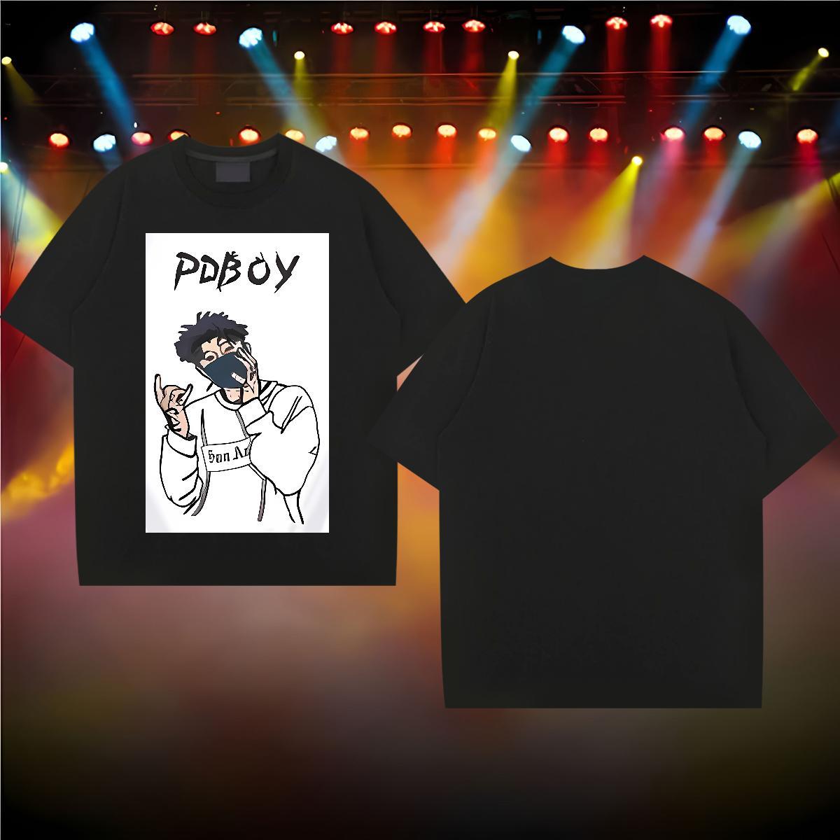 T Shirt For Man 230g 100% Cotton English Anime Printing Street Breathable Crew Neck Custom Print Oversized Men Tops Tees Wholesale Brand Polos