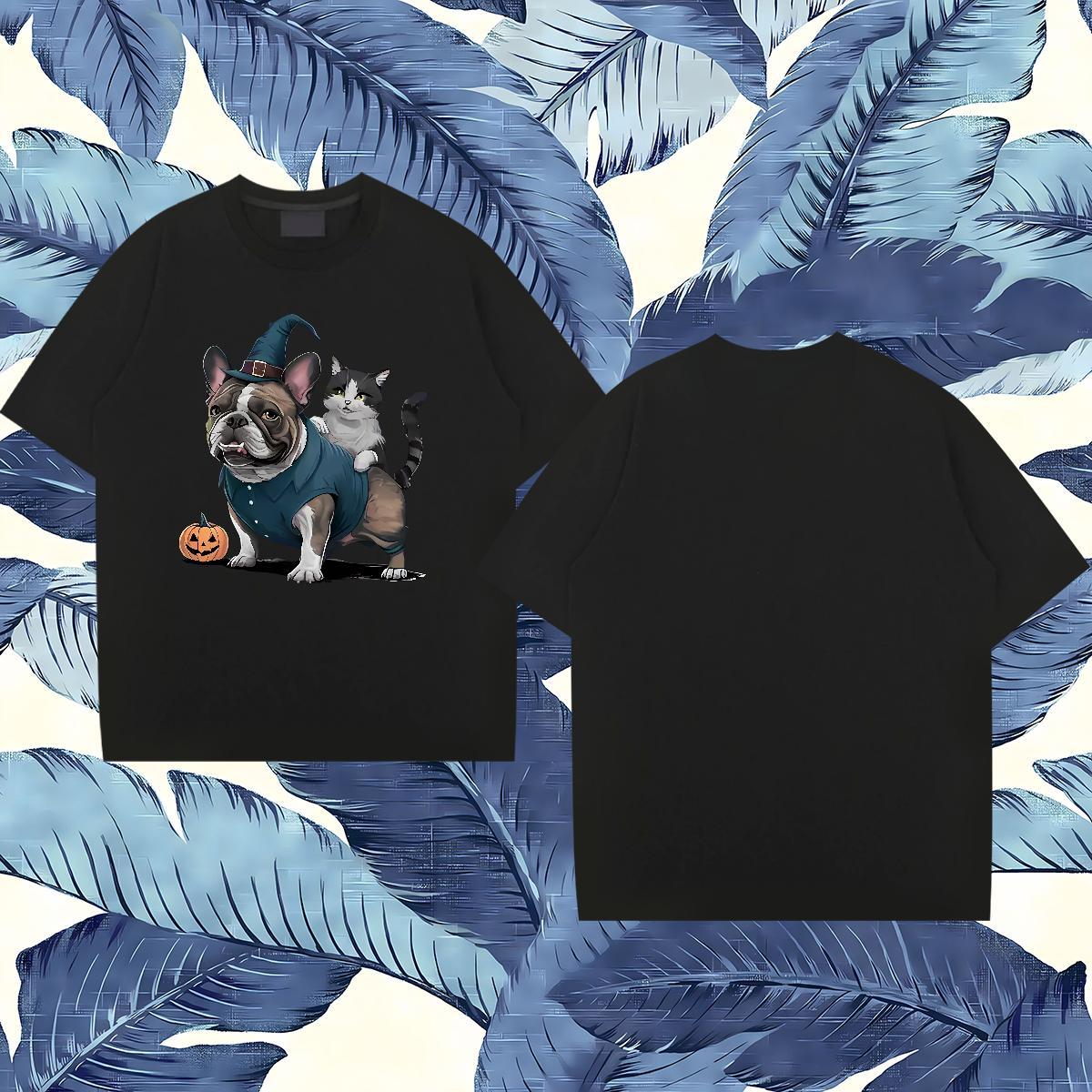 Designer Fashion T-Shirts 230g Cotton animals Street Casual Tee Shirt Breathable Short Sleeve Classic Men Tees Customized Print