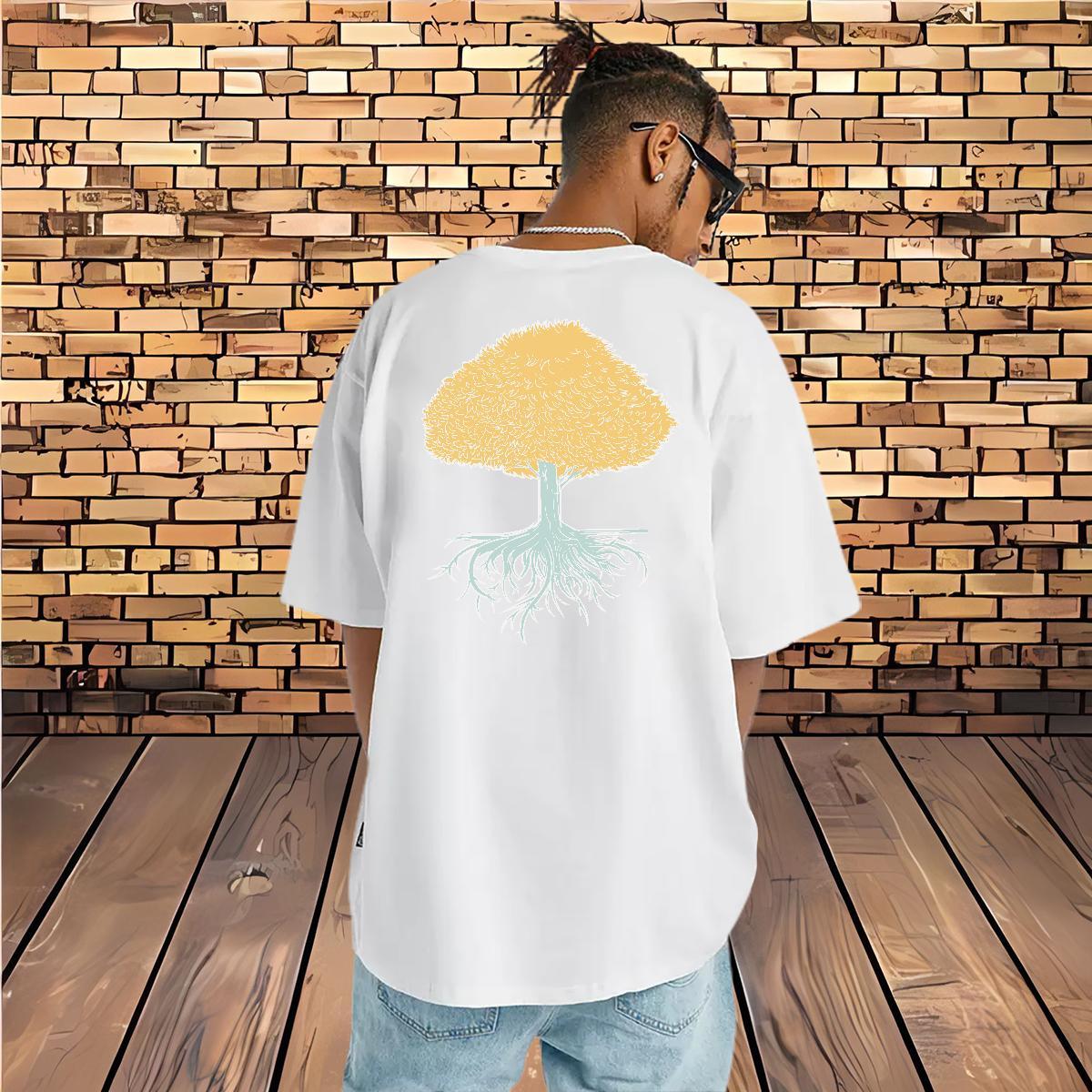 2024 Designer T Shirt For Man 230g Pure Cotton tree Casual Tops Shirt Crew Neck Breathable Loose Fit Tshirt for Man Woman Black Oversized