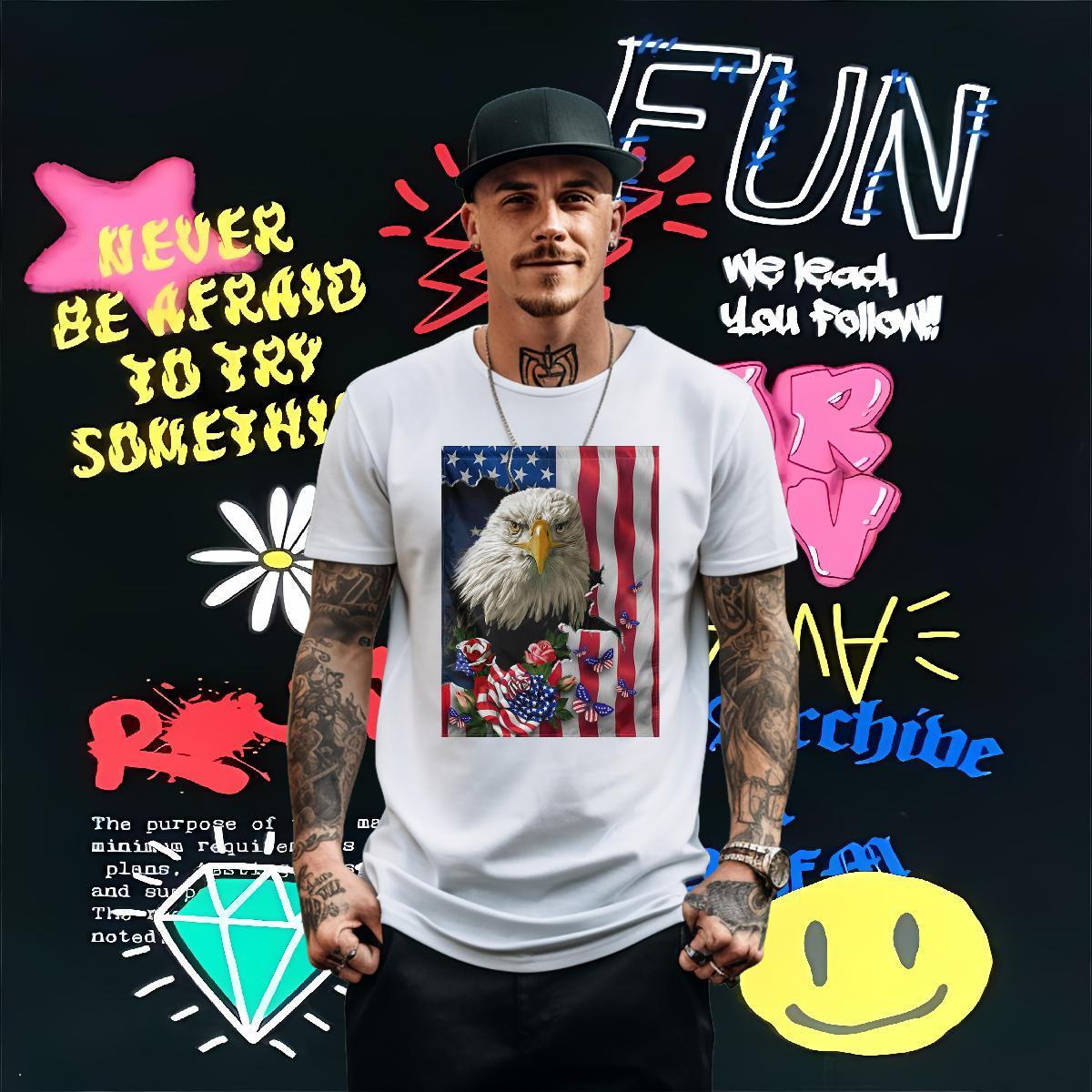 New Arrival T Shirt For Man 230g 100% Cotton eagle Street Tops Breathable Crew Neck Free Shipping Men Clothes T-Shirt Oversized