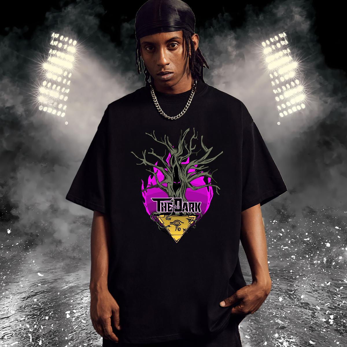 Customized T Shirt For Man 230g Cotton tree Anime Printing Street Tee Shirt Breathable Soft Men Tees White Plus Size