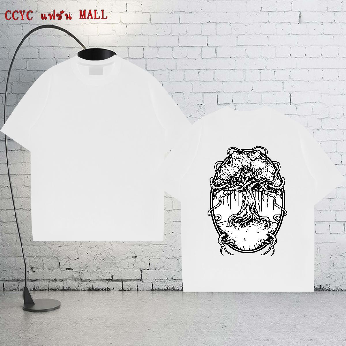 Customized Men T Shirts 100% Cotton 230g tree Street Casual Polos Breathable Short Sleeve Cool Men Clothes T-Shirt Cartoon Printing L-4XL