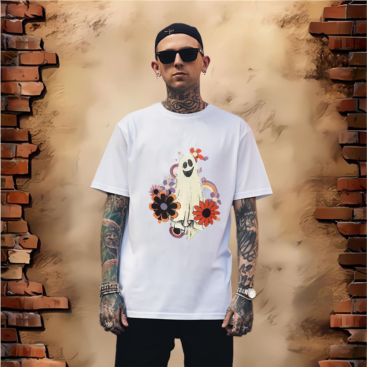 T Shirts Men 100% Cotton 230g halloween Sports Casual Crew Neck Breathable Custom Anime Couples T Shirts New Designer Brand Top Tees