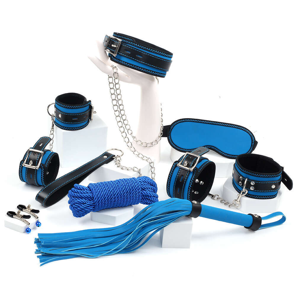 BDSM Bed Games Bondage Set Erotic Adult Handcuffs Nipple Clamps Whip Spanking Restraint Kits For Couples