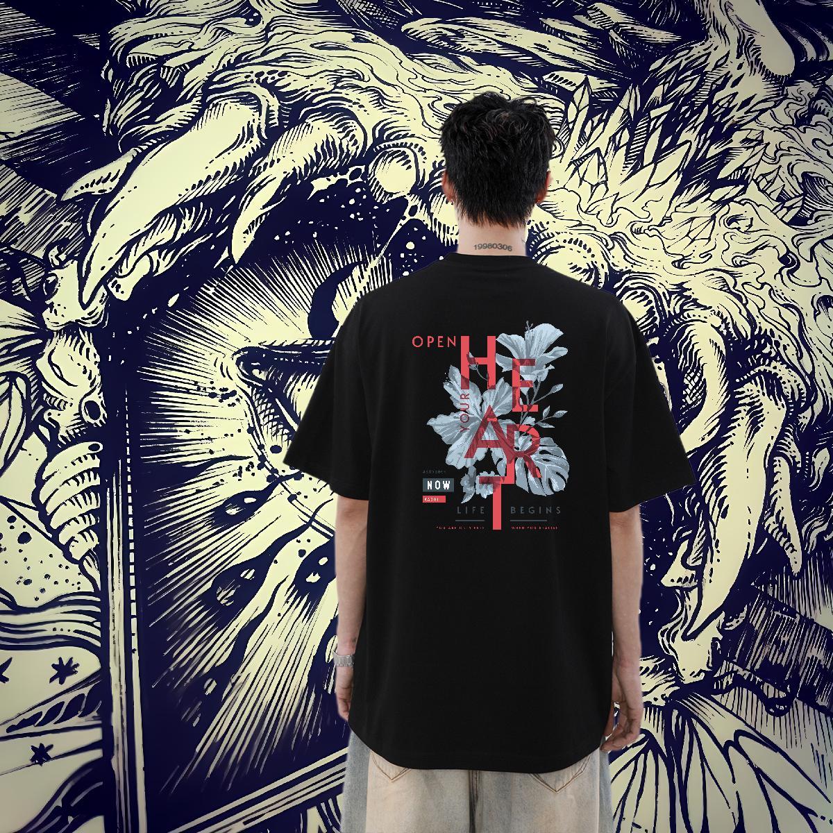 2024 New Men T Shirts 230g Cotton tree Casual Tees Shirts Breathable Short Sleeve Free Shipping Tshirt for Man Woman Customized