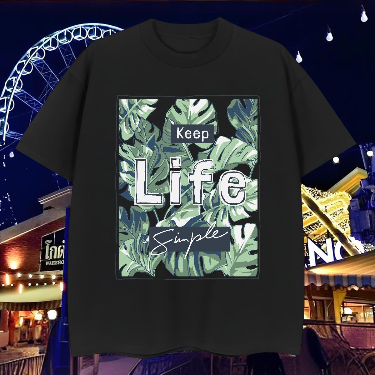 DIY Customized Mens T Shirts 100% Cotton 230g tree High Street Hip Hop Clothes Crew Neck Soft Men Tees Asian Size