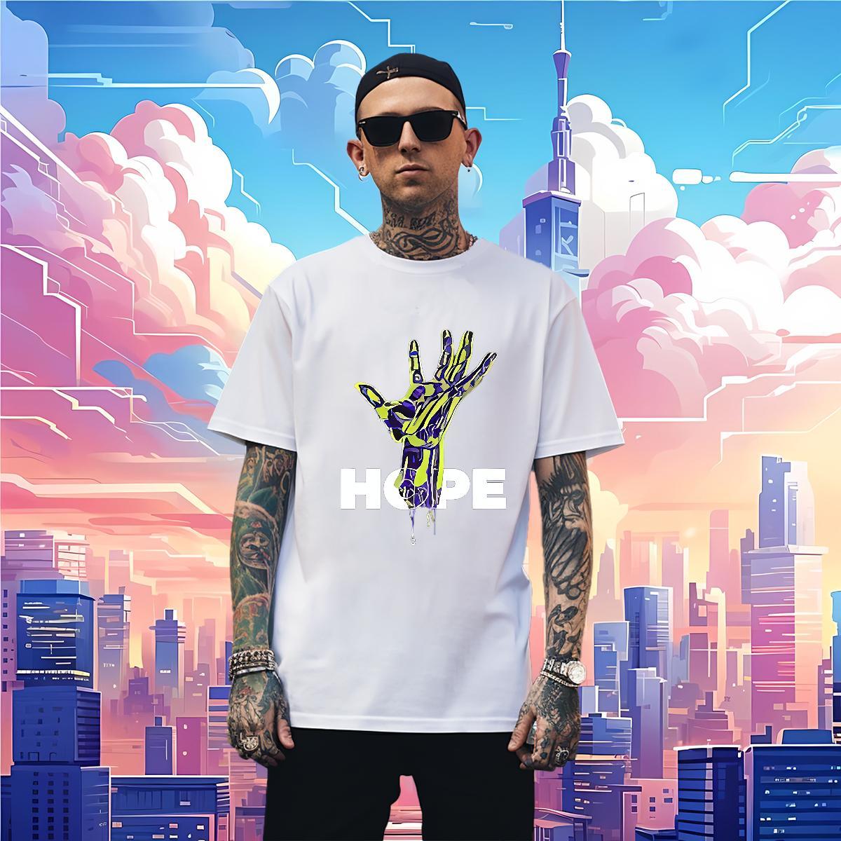 T shirt 230g Pure Cotton hands Spring Summer O-Neck Short Sleeve White Plus Size Tshirts Customized Cool Design Top Tees