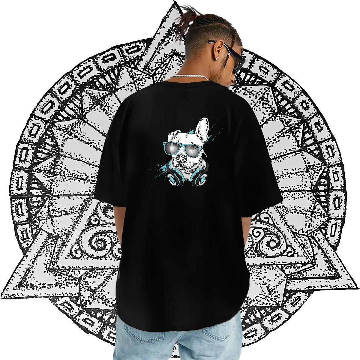 2024 Summer T-Shirts 230g Pure Cotton dog High Street Hip Hop Tshirts Breathable Short Sleeve Brand Men Tops Tees Custom Big Size
