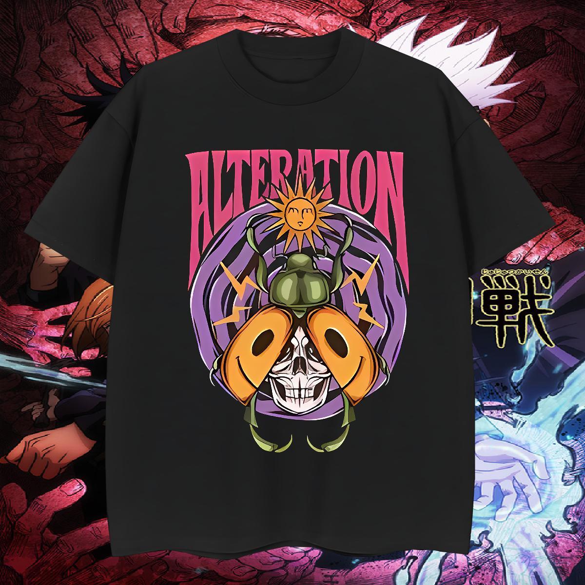 Cool Couples T Shirts 230g 100% Cotton skull Mens T Shirts Street Casual O-Neck Short Sleeve DIY Anime Fashion Tees