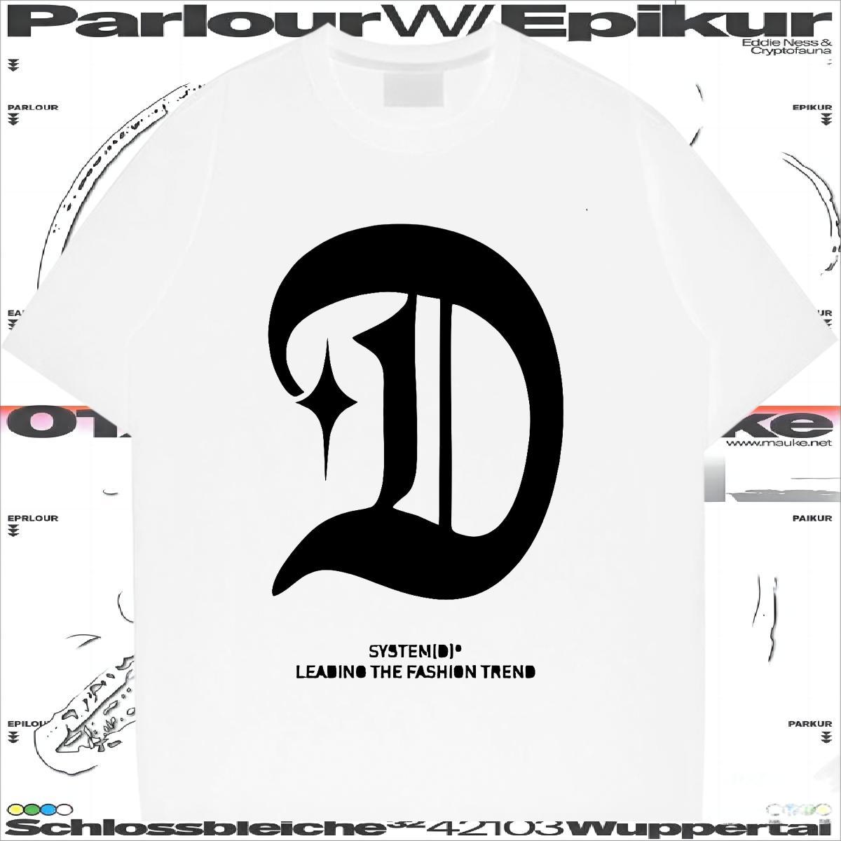 Classic Casual T-Shirts for Men letter Tees 230g Cotton High Street Hip Hop Comfortable White Plus Size Breathable Short Sleeve Men Tees