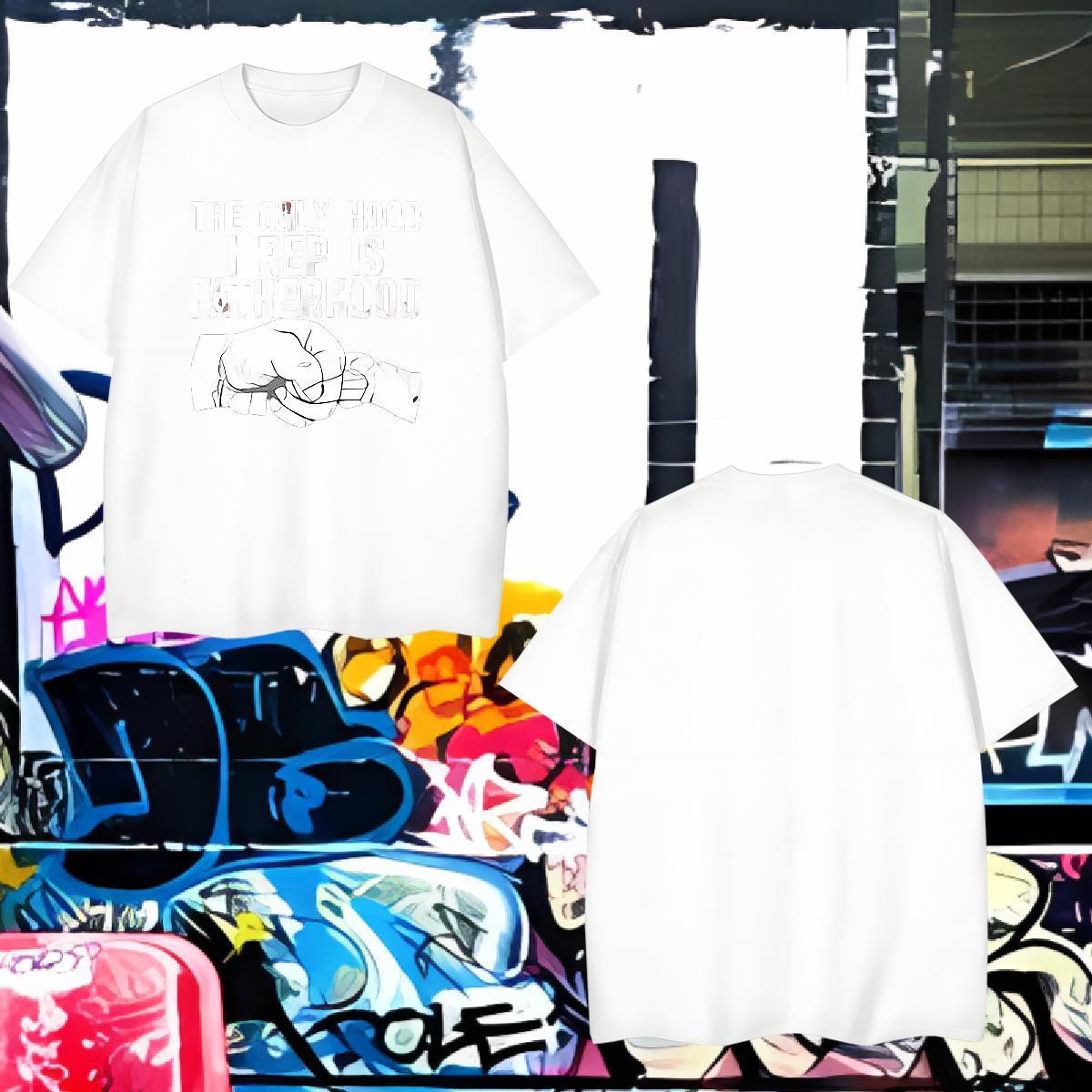 T Shirts Men 230g 100% Cotton hands Daily Wear Crew Neck Breathable Cartoon Printing L-4XL Men Tees Classic Unisex Tshirts