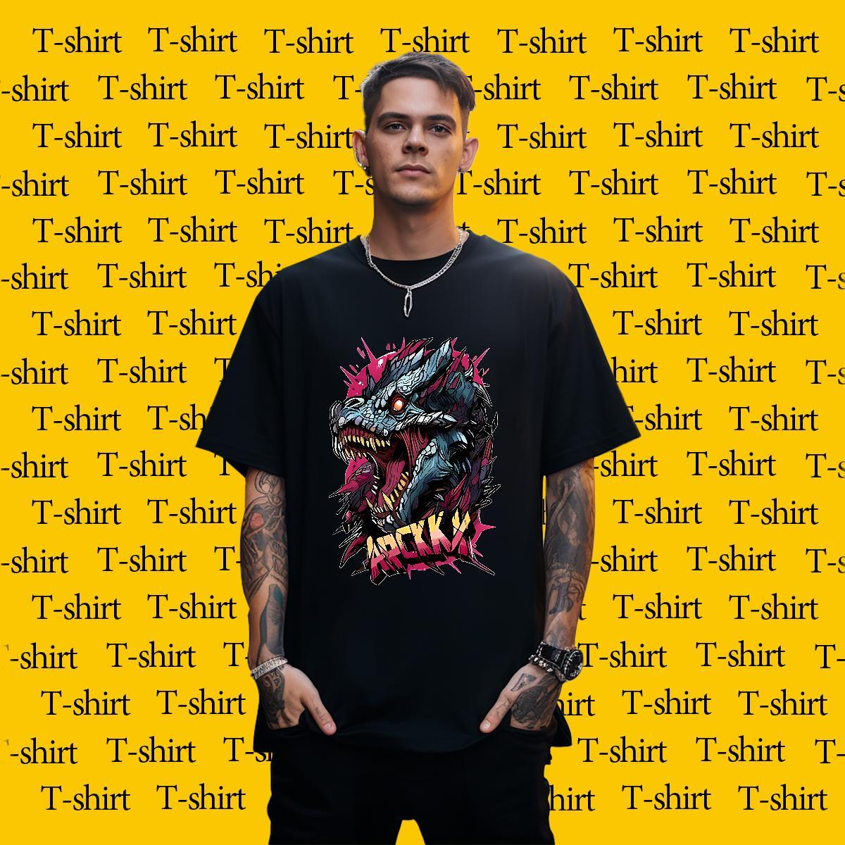 T Shirts Men 100% Cotton 230g Spring Summer Short Sleeve O-Neck Anime Tshirts New Brand Tee Shirt