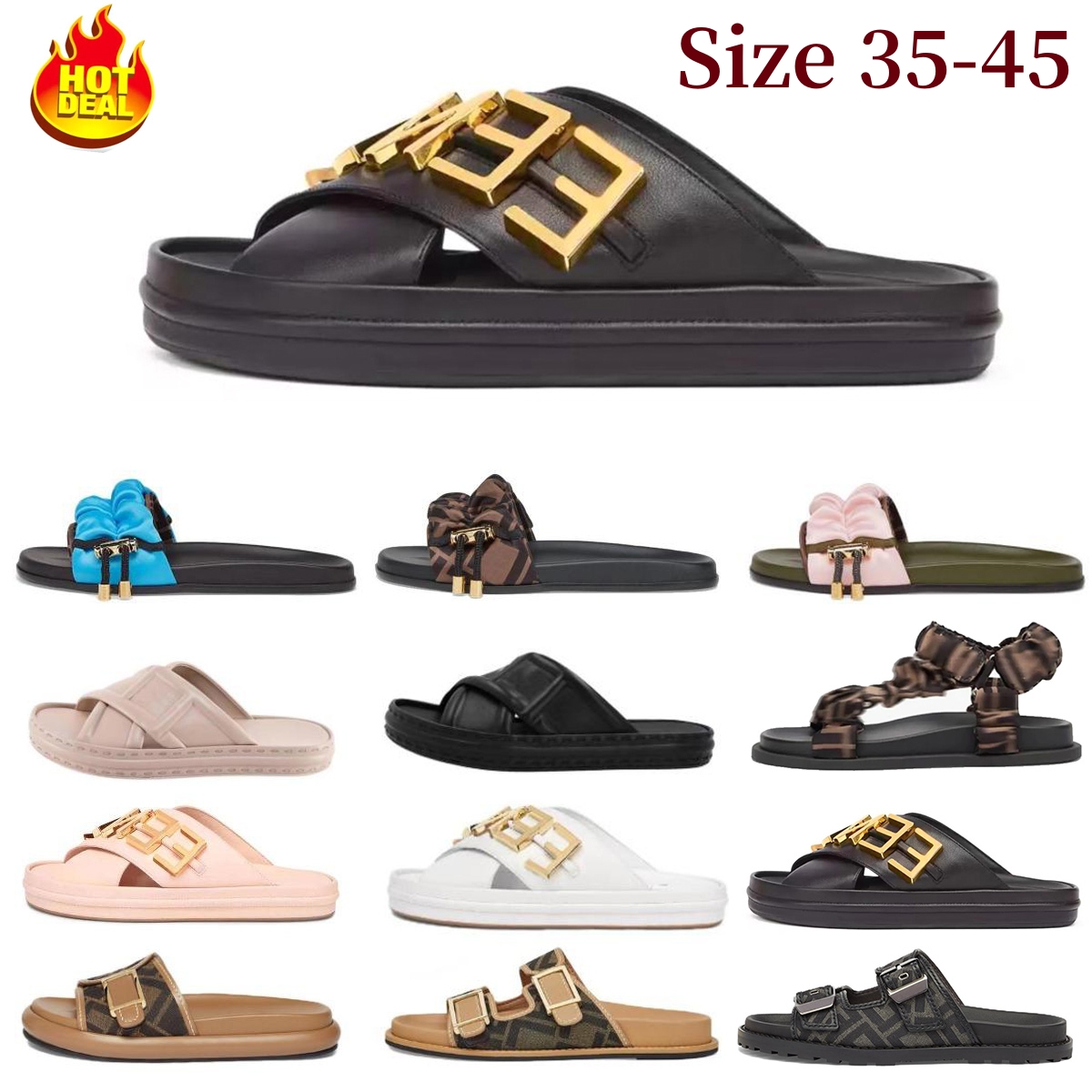 Fashion Women Men Sandal Luxury Slippers Designer Lady Gentlemen Colorful Canvas Letter Anatomic Leather slide 6 style Model 35-45 With Bubble Wrap11