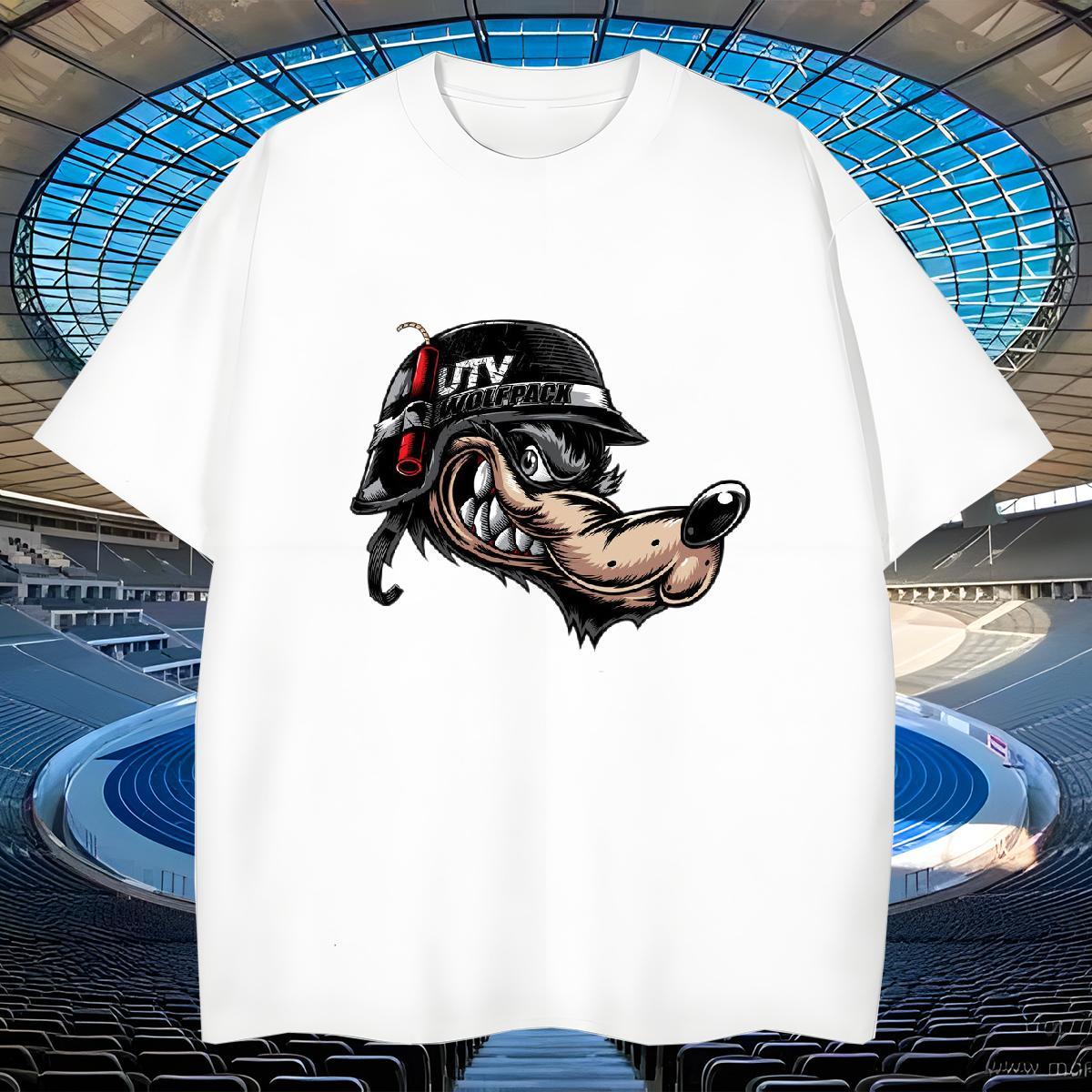 Popular Tshirts 230g 100% Cotton Anime Printing Street wolf Skull Breathable Short Sleeve DIY Customized T-Shirts Tees Shirts