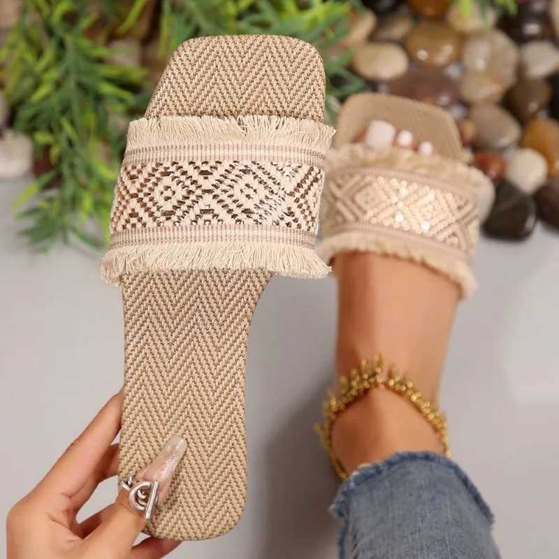 New Arrival Womens Summer Lawn Womens Leisure Slide Outdoor Espadrillle Flip Fashion Flat Womens Sandals and Large Slide T250108
