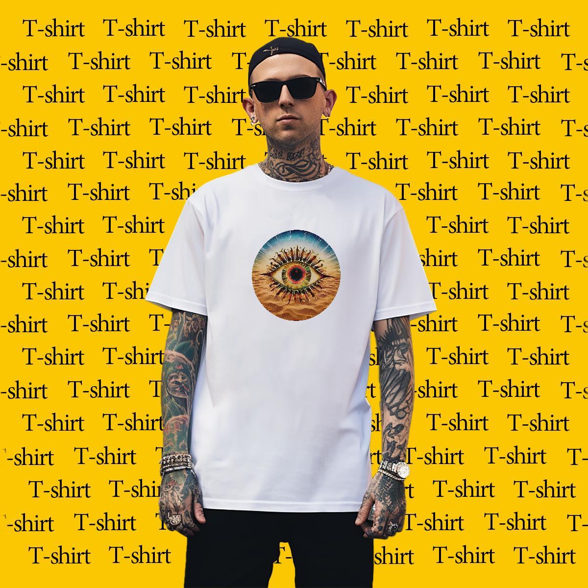 Men T Shirts 230g Pure Cotton logo Spring Summer Crew Neck DIY Men Tees Factory Direct Loose Fit Tops Shirt