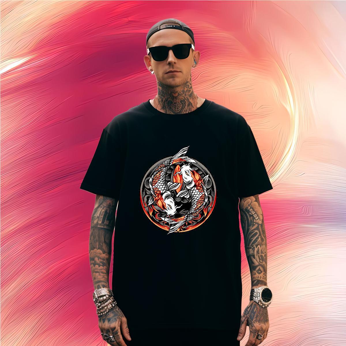 T Shirt For Man 230g 100% Cotton Spring Summer Breathable Crew Neck Custom Printed Men Tops Tees Classic Loose Clothings