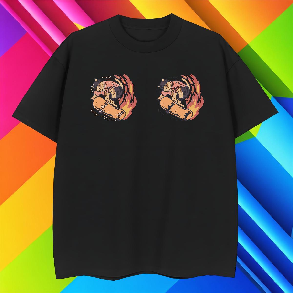 Custom T-Shirts for Men 230g Pure Cotton cute Street wear Hip Hop Tshirts Crew Neck Comfortable Tshirt for Man Woman Black Oversized