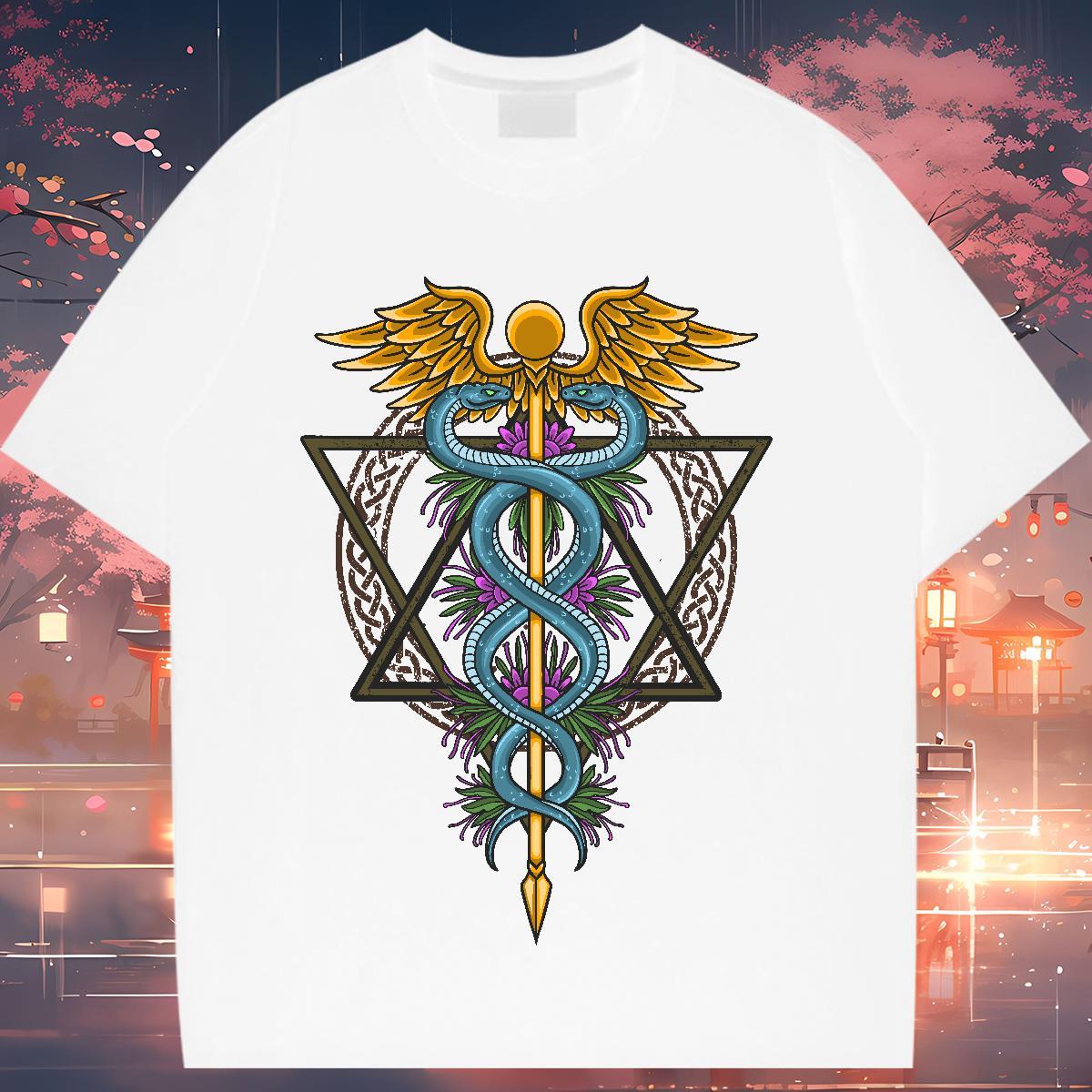 5A T-Shirts for Women Breathable Short Sleeve Lady T shirt Custom Cartoon snake Street Casual 100% Cotton 230g Factory Direct Wear