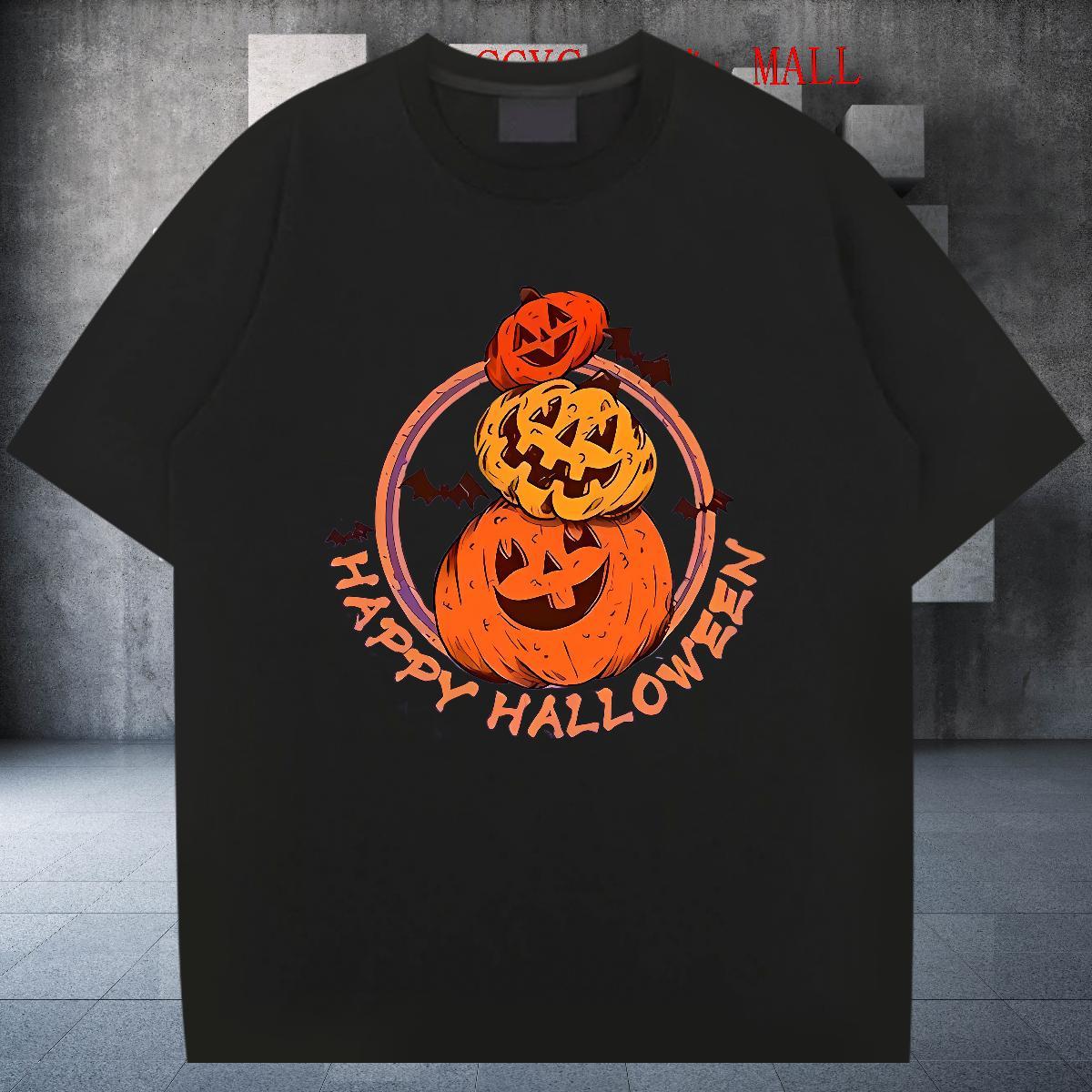 New Designer Mens T Shirts 230g Cotton pumpkin Street wear Hip Hop Wear Crew Neck Comfortable Tshirts Custom Big Size