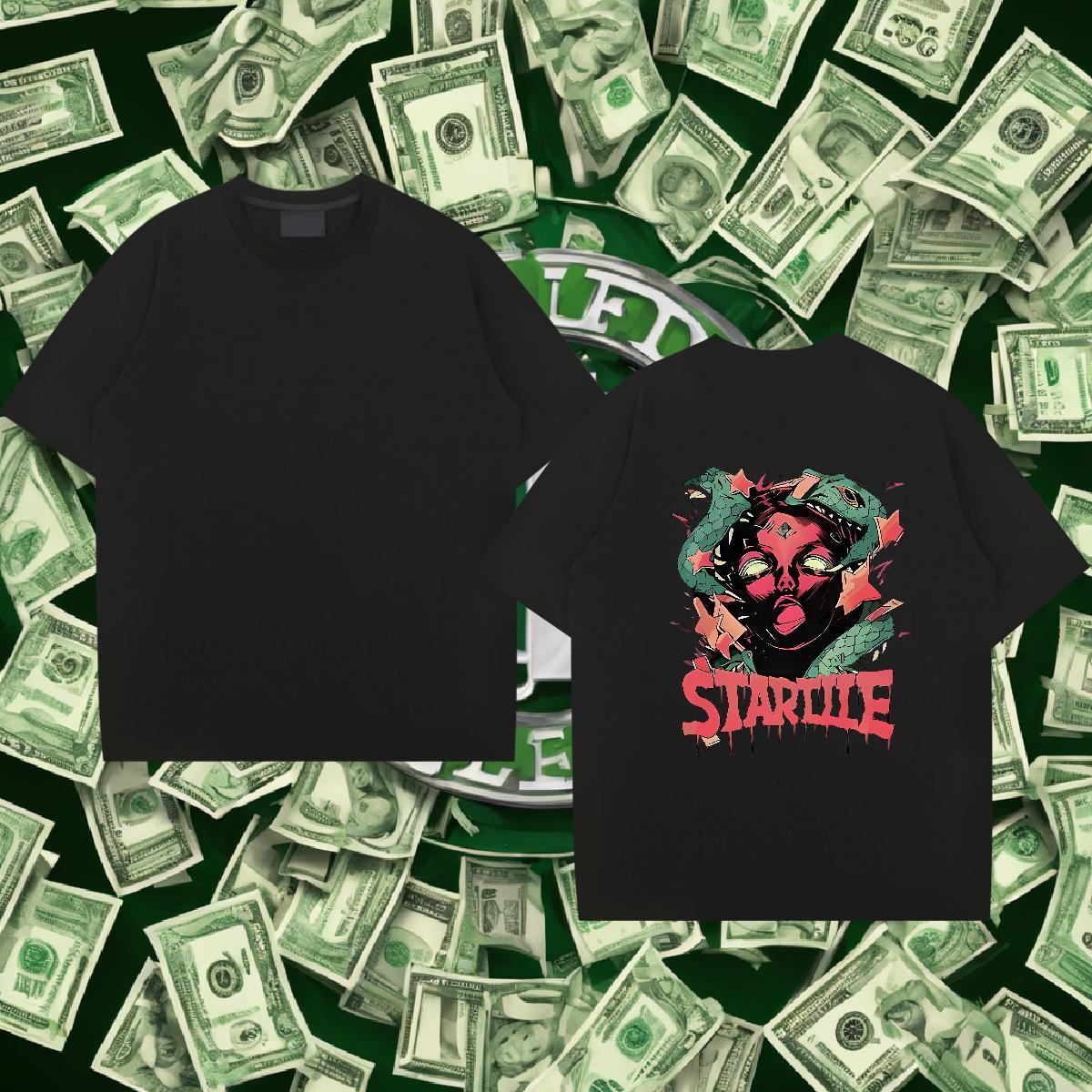 Custom T-Shirts for Men 230g Pure Cotton snake Casual Tops Tees Breathable Short Sleeve Cool Men Tshirts Cartoon Printing L-4XL