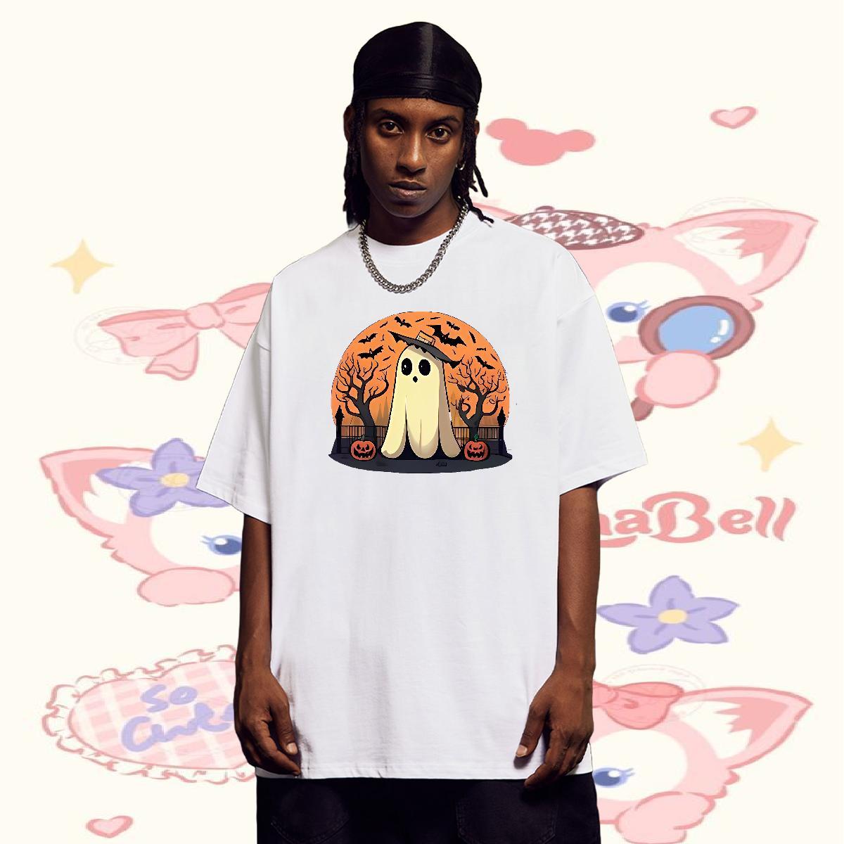 Designer T-Shirts for Men 230g Pure Cotton halloween Anime Printing Street Polos Breathable Short Sleeve Popular Tshirt for Man Woman DIY Anime