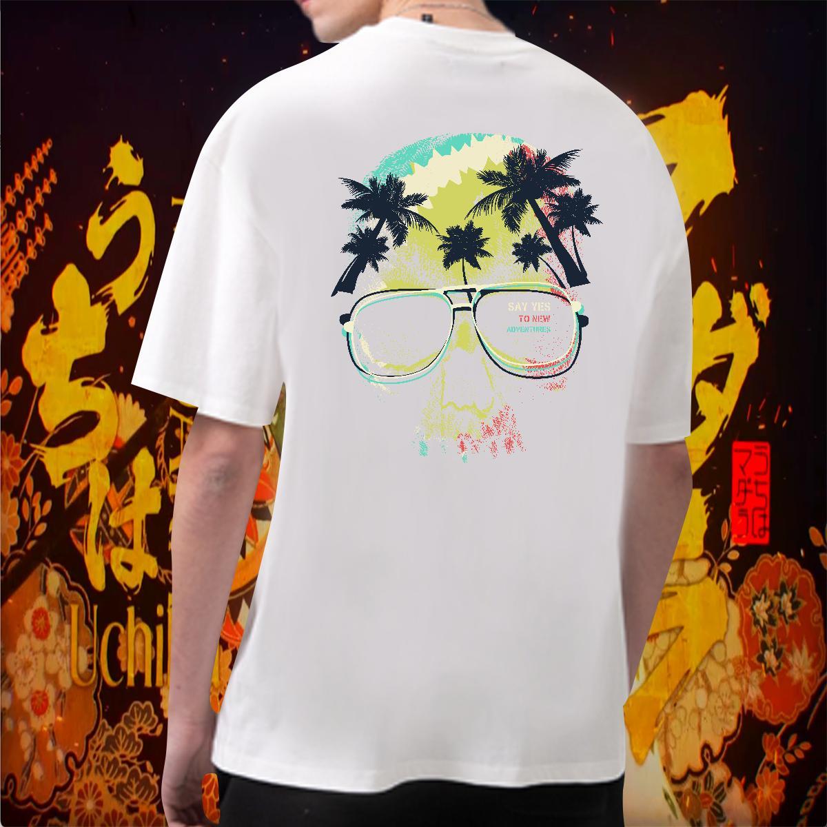 Casual New T-Shirts 230g Cotton tree Street Top Tees Breathable High Quality Couples T Shirts Custom Print Oversized