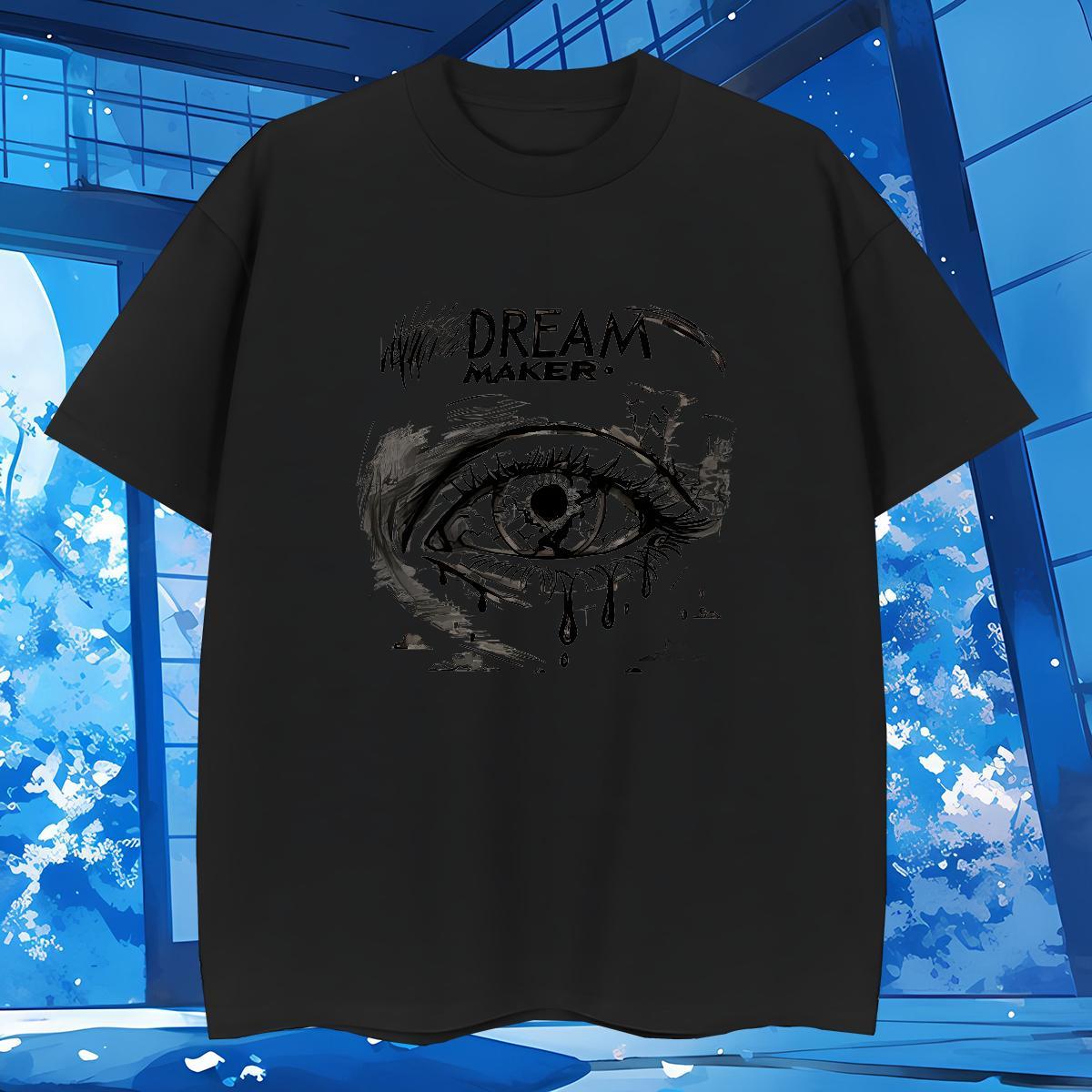 T-Shirts for Men 100% Cotton 230g eyes Hip Hop Street Short Sleeve Soft DIY Men Clothes T-Shirt Stylist High Quality Clothings