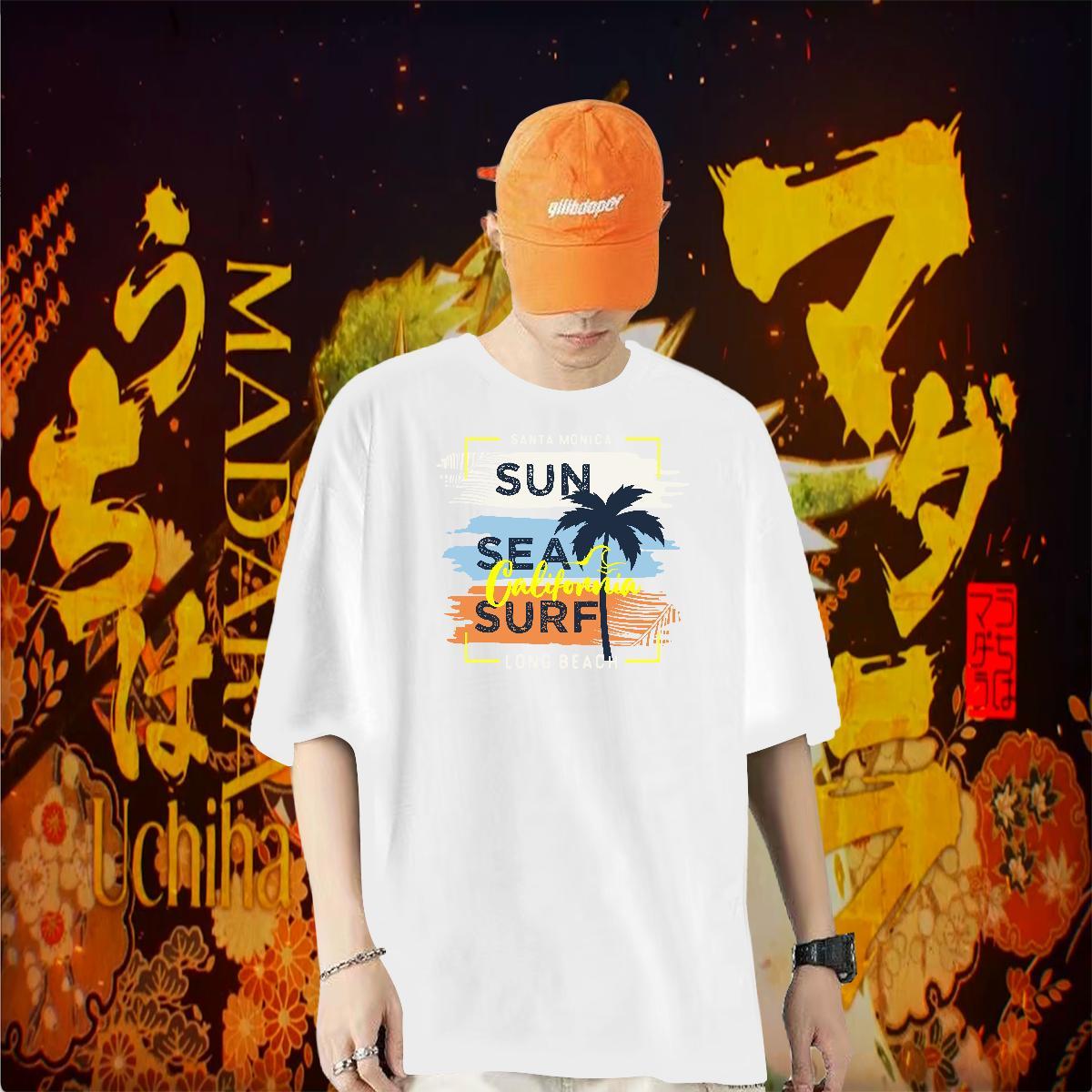 2024 Mens T Shirts 230g Cotton tree Anime Printing Street Top Tees Breathable Soft Wholesale Tshirt for Man Woman Plus Size Custom