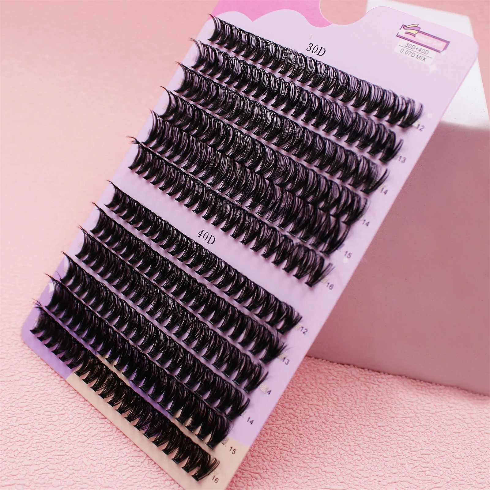 30/40D 12-16mm Mixed D Curling Cluster Eyelash Personal Eyelash Extension Cluster Eyelash Soft Natural False Eyelash W240803