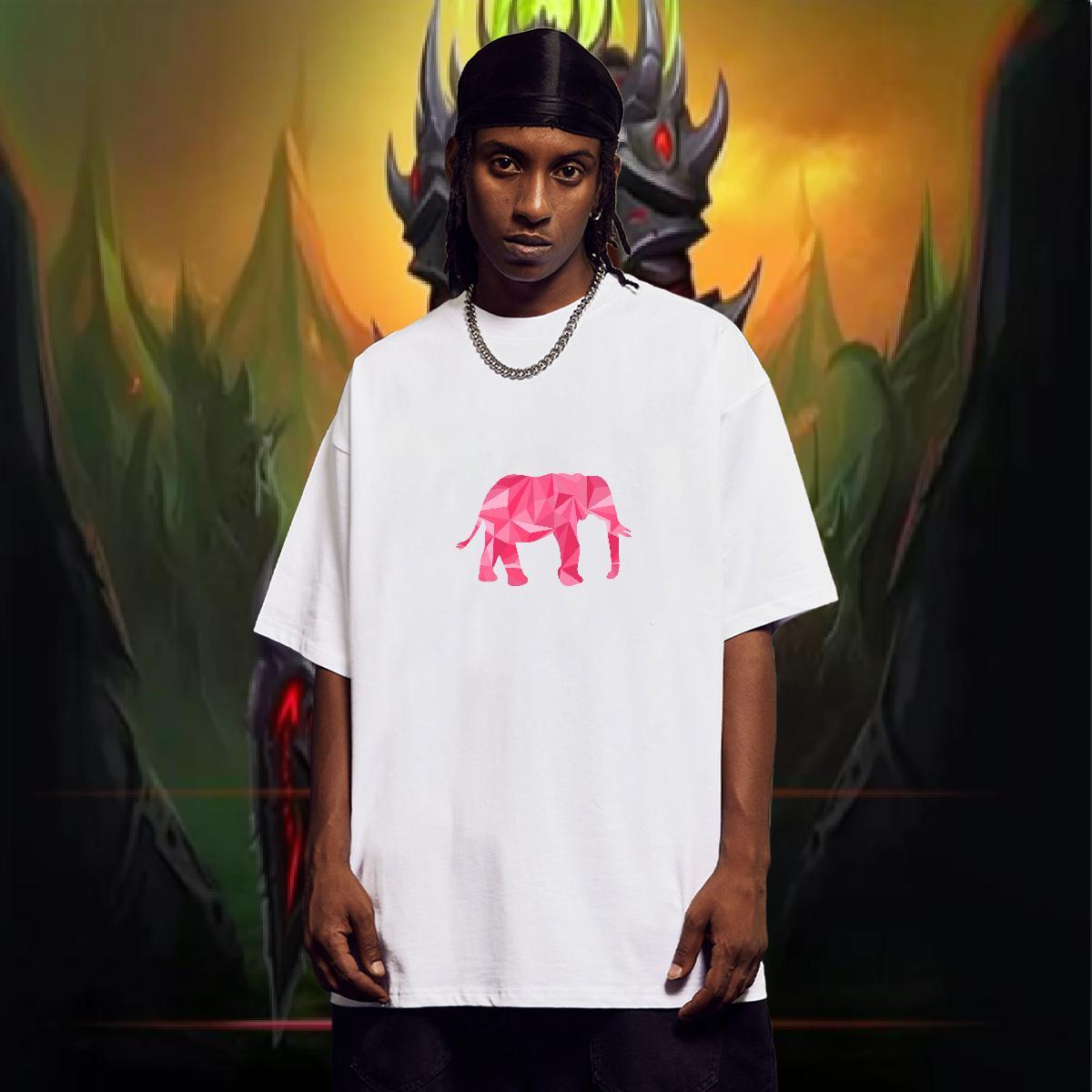 Free Shipping Men T Shirts 230g Pure Cotton Elephant Street Wear Polos Crew Neck Cool Design Men Clothes T-Shirt Custom Print Plus Size