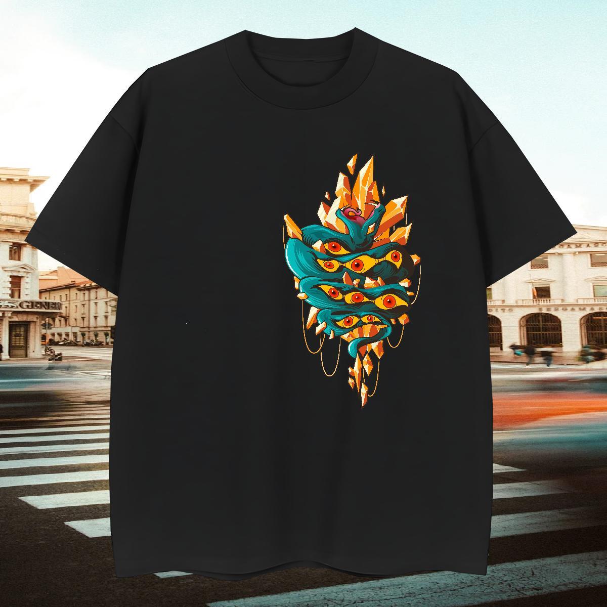 TOP Quality Men Clothes T-Shirt 230g 100% Cotton Street Casual snake Customized Breathable Crew Neck DIY Mens T Shirts Tees Shirts