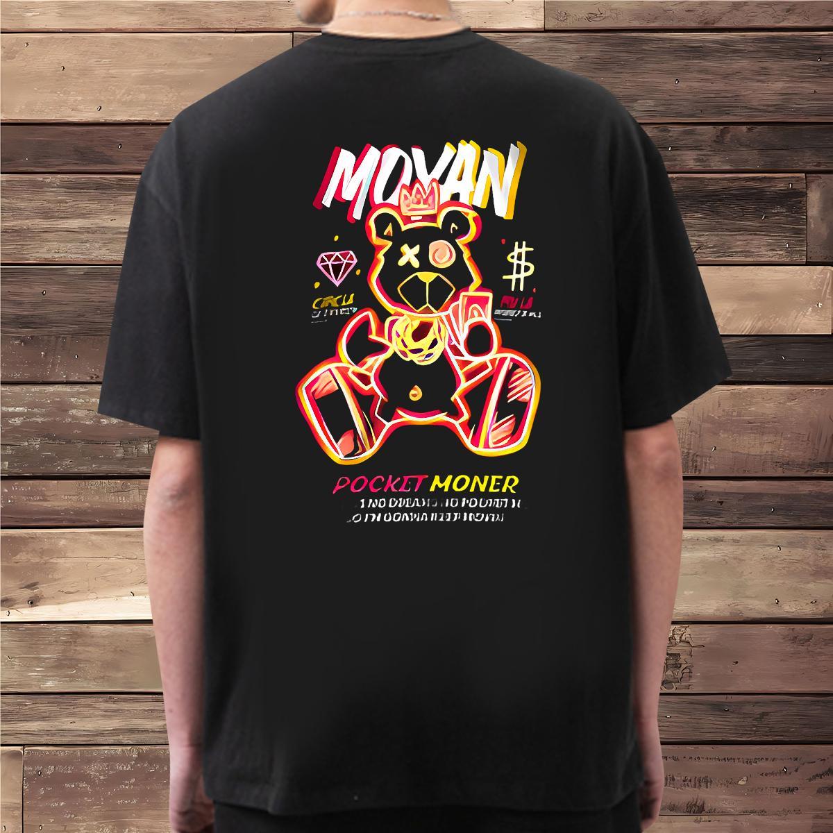 Wholesale T Shirt For Man 230g 100% Cotton bear Casual Daily Wear Tee Shirt Short Sleeve Soft Loose Men Tshirts Custom Printing