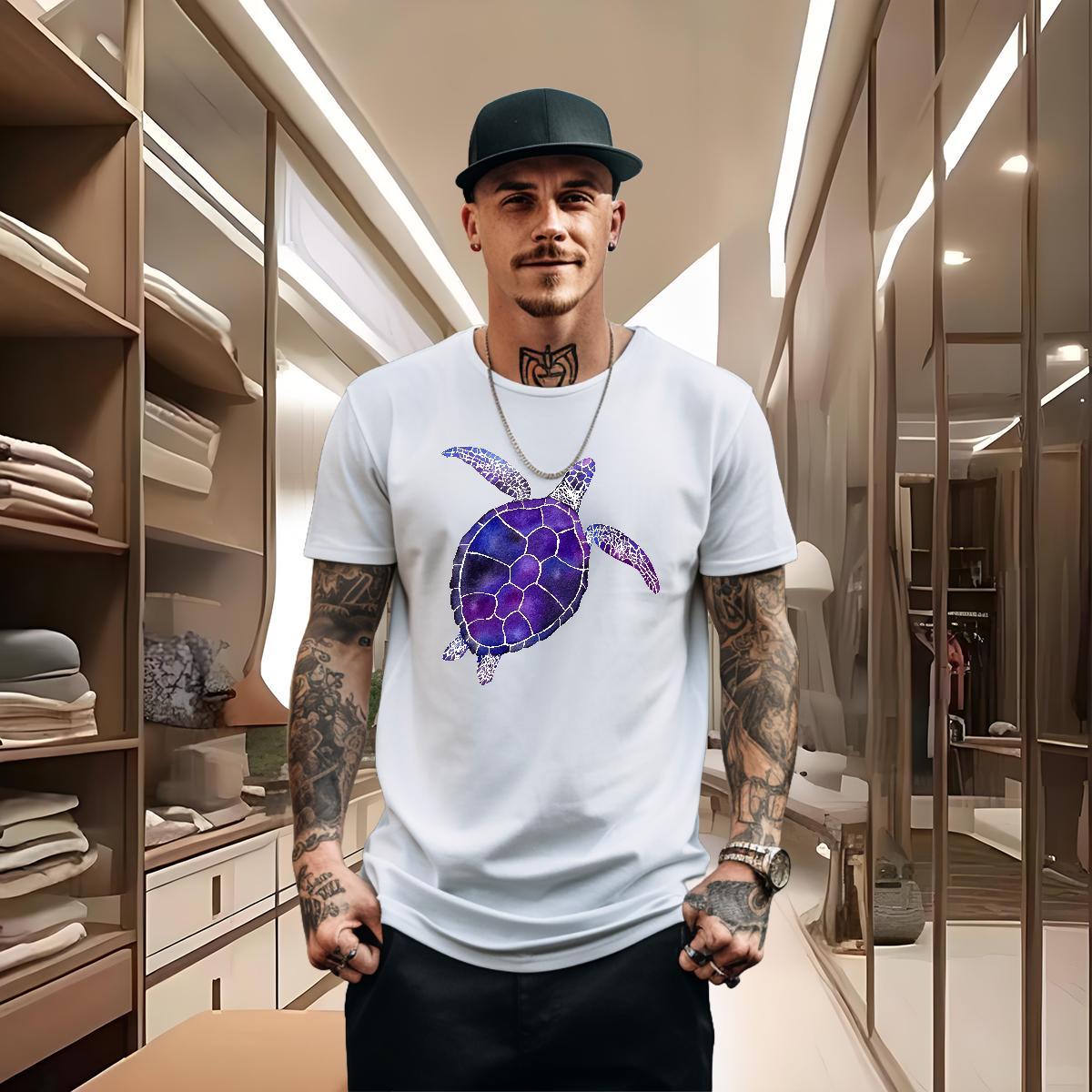 Fashion Casual Man T Shirts 230g Pure Cotton tortoise Street Top Tees Breathable Designer Men Clothes T-Shirt Custom Print Plus Size