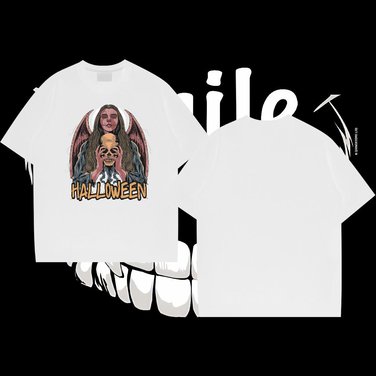 Fashion Design T-Shirts 100% Cotton 230g skull Daily Wear Polos Breathable Crew Neck Classic Men Clothes T-Shirt Customized Print